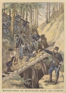 ヴォージュの山の操縦にフランスの兵士 作： French School